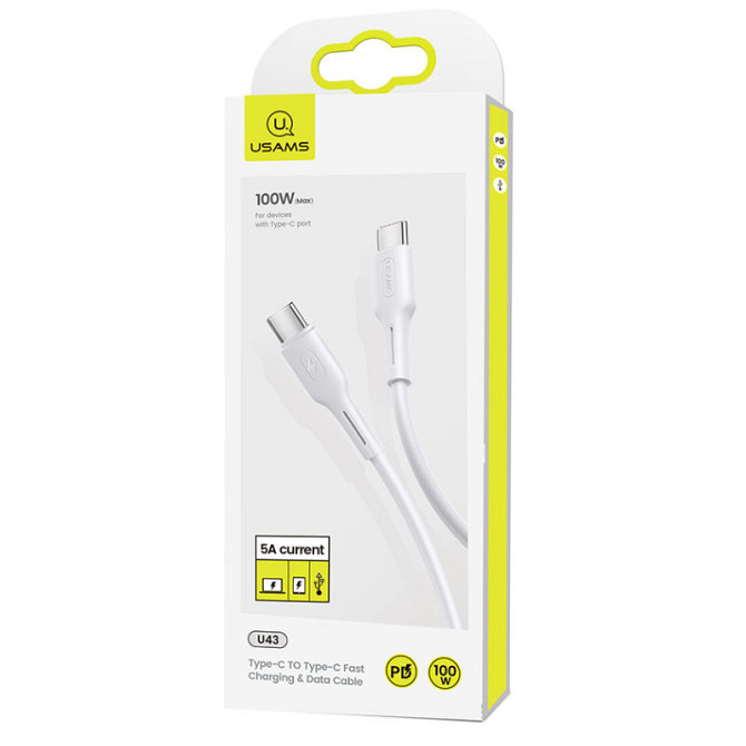 Дата кабель USAMS US-SJ459 U43 Type-C to Type-C 100W PD (1.2m) Херсон - зображення 6