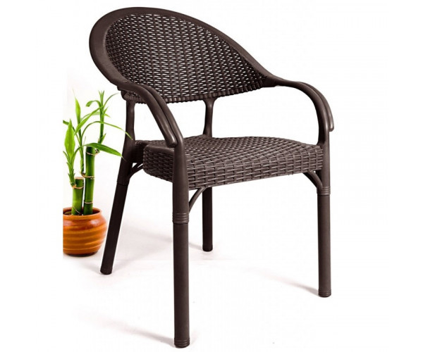 Стілець Софія пластиковий ротанг коричневий Дніпро - зображення 2