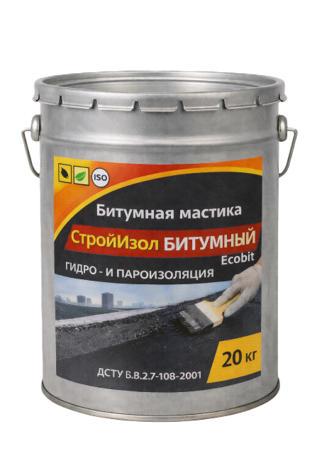 Битумная мастика СтройИзол Битумный ЭКОБИТ ведро 20,0 кг ДСТУ Б В.2.7-108-2001 ( ГОСТ 30693-2000) Днепр - изображение 1