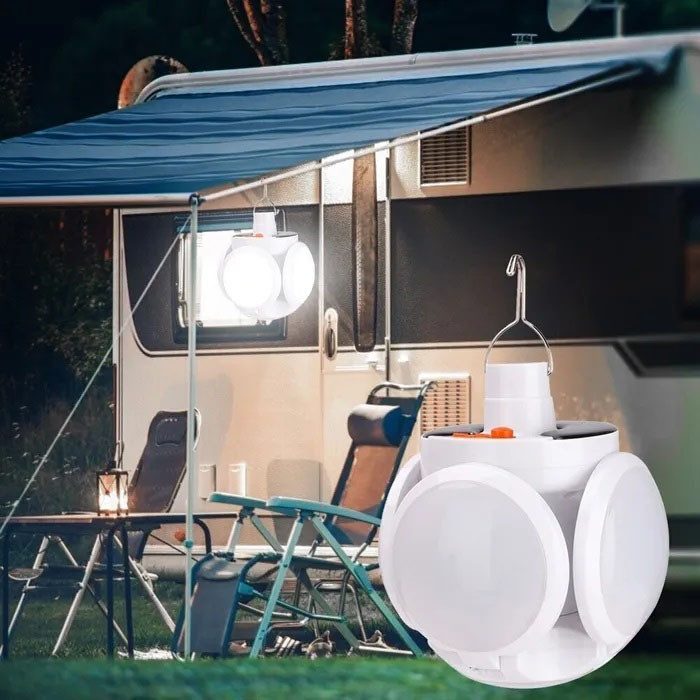 Ліхтар Лампа для кемпінгу акумуляторна + SOLAR на сонячній батареї кемпінговий складаний ліх Одесса - изображение 6