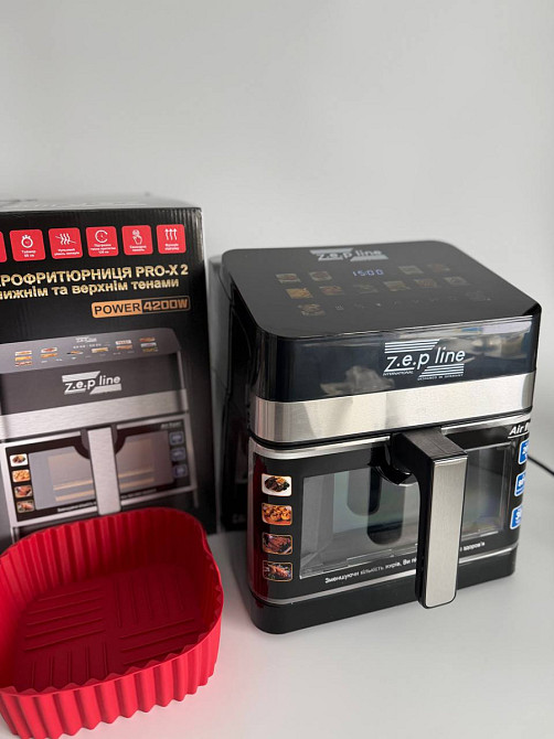 Аэрогриль мультипечь на два тэна с силиконовой формой Zepline ZP-00343 13 л 4200 Вт Київ - зображення 5