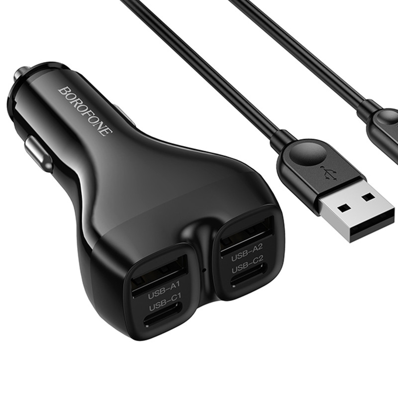 АЗУ Borofone BZ35 Leader PD15W+QC3.0 total 30W (2USB-A/2C) + кабель USB to Lightning Херсон - зображення 3