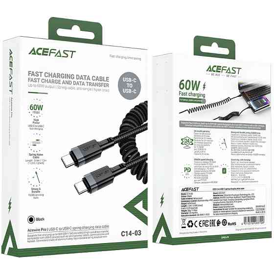 Дата кабель Acefast C14-03 Type-C to Type-C 60W (1.2m) Херсон