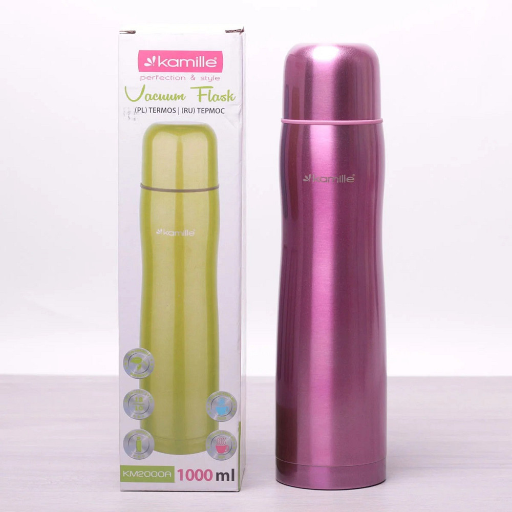Термос Kamille на 1 л из нержавеющей стали (KM 2000A) Одесса - изображение 3