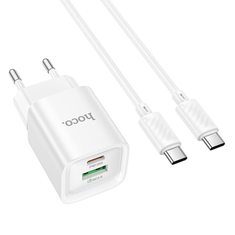 СЗУ Hoco C147A PD20W+QC3.0 (1USB-A/1C) + кабель Type-C to Type-C Херсон - зображення 2