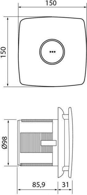 Вытяжной вентилятор CATA X-MART 15 STANDARD WHITE (01030000) для ванной комнаты Київ - зображення 8