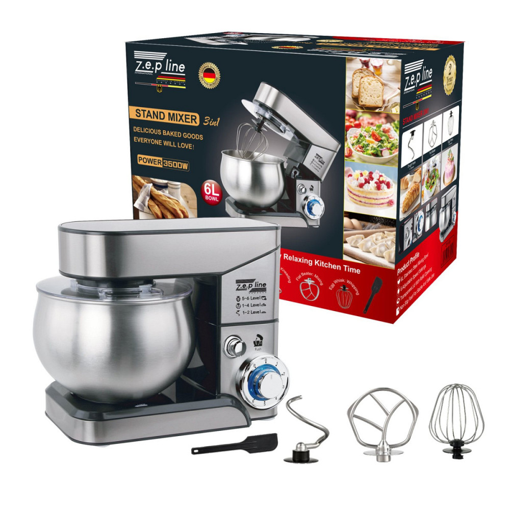 Тестомес миксер 3 в 1 Zepline ZP-105 Black 3500 Вт 6 л черный Київ - зображення 4
