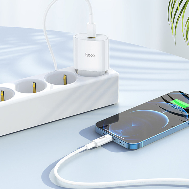 СЗУ Hoco C94A Metro PD20W (1USB-C) + кабель Type-C to Lightning Херсон - зображення 6