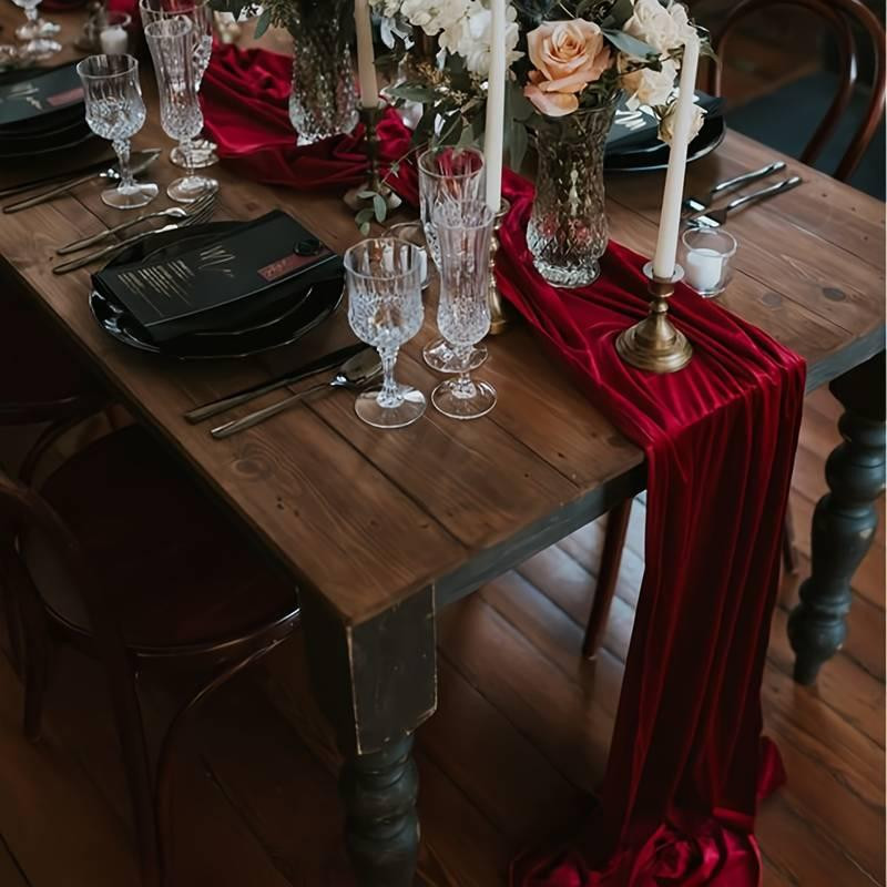 Дорожка-раннер бархатная Leeseph 300 см красная Одеса - зображення 4