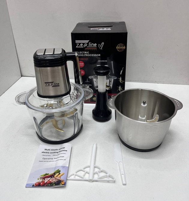 Измельчитель с 2 чашами 6 в 1 Zepline ZP-00219 3.2 л 3000 Вт серебристый Київ - зображення 1