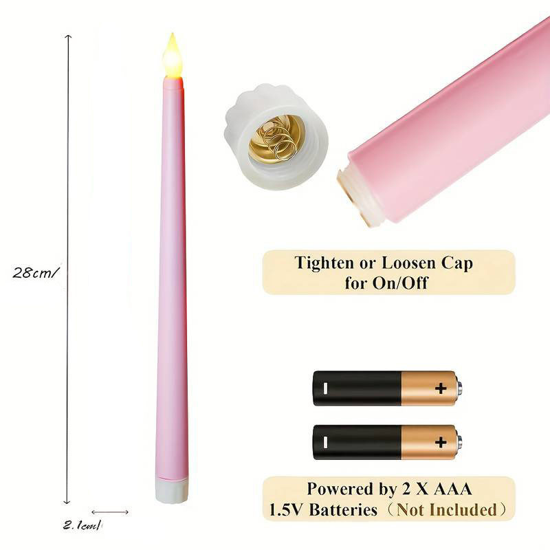 Свечка на батарейках LED Leeseph 27см розовая MV025r Одеса - зображення 3