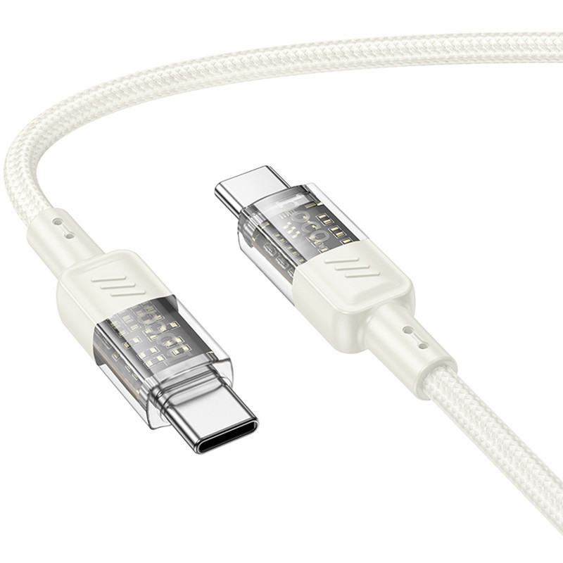 Дата кабель Hoco U129 Spirit Transparent Type-C to Type-C 60W (1.2m) Херсон - изображение 2