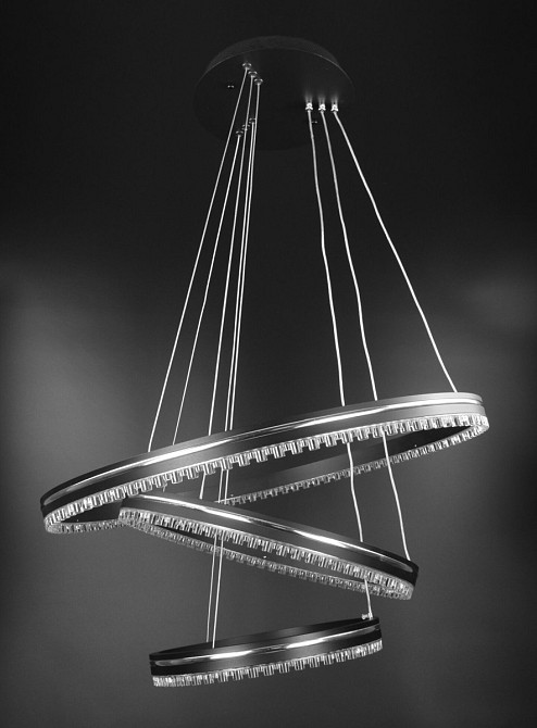 Люстра стельова LED з пультом A55060/3P-bk-ch Чорний 50-140х60х60 см. Київ - зображення 1