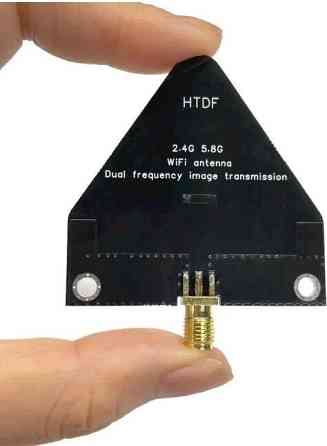 Антенна 2.35–2.55GHz/5.5–6.0GHz 6-7dBi, до 20W, SMA-female + переходник SMA-SMA, геодезическая Дніпро
