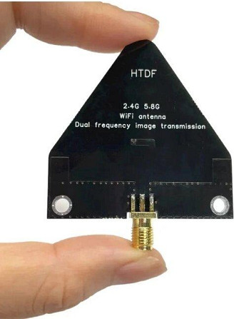 Антенна 2.35–2.55GHz/5.5–6.0GHz 6-7dBi, до 20W, SMA-female + переходник SMA-SMA, геодезическая Дніпро - зображення 2