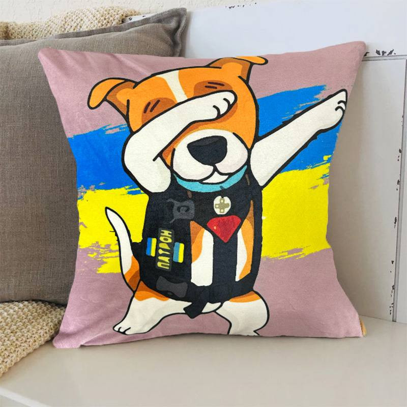 Подушка патріотична 3D "Пес Патрон" 2716_D 12756 35х35 см бузкова Киев - изображение 1