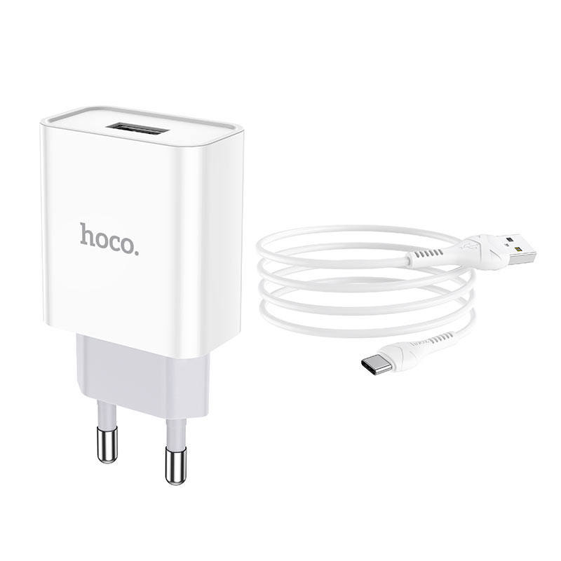 СЗУ Hoco C81A Asombroso 2.1A (1USB-A) + кабель USB to Type-C Херсон - зображення 2