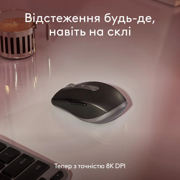 Мышь компьютерная безпроводная Logitech MX Anywhere 3S for Mac Space Gray L910-006947 темно-серая Київ - зображення 2