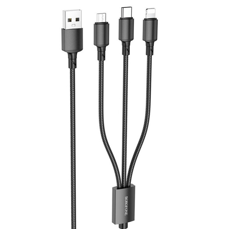 Дата кабель Borofone BX72 USB to 3in1 (1m) Херсон - зображення 1