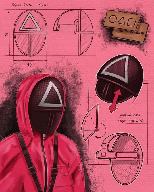 Маска Треугольник из Игра в кальмара squid game Київ - зображення 4