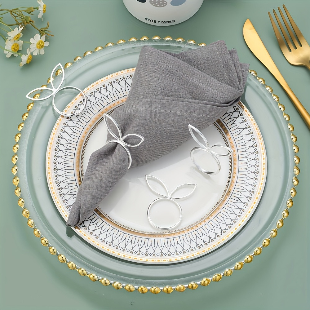 Крупные кольца для салфеток Leeseph с ушками серебряные, набор 6 шт. Одеса - зображення 4