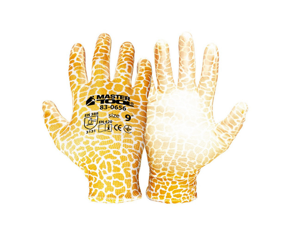 Перчатки бесшовные трикотажные MASTERTOOL "Одуванчик" с полиуретановым покрытием ладони 9" 17-20 г п Харків - зображення 1