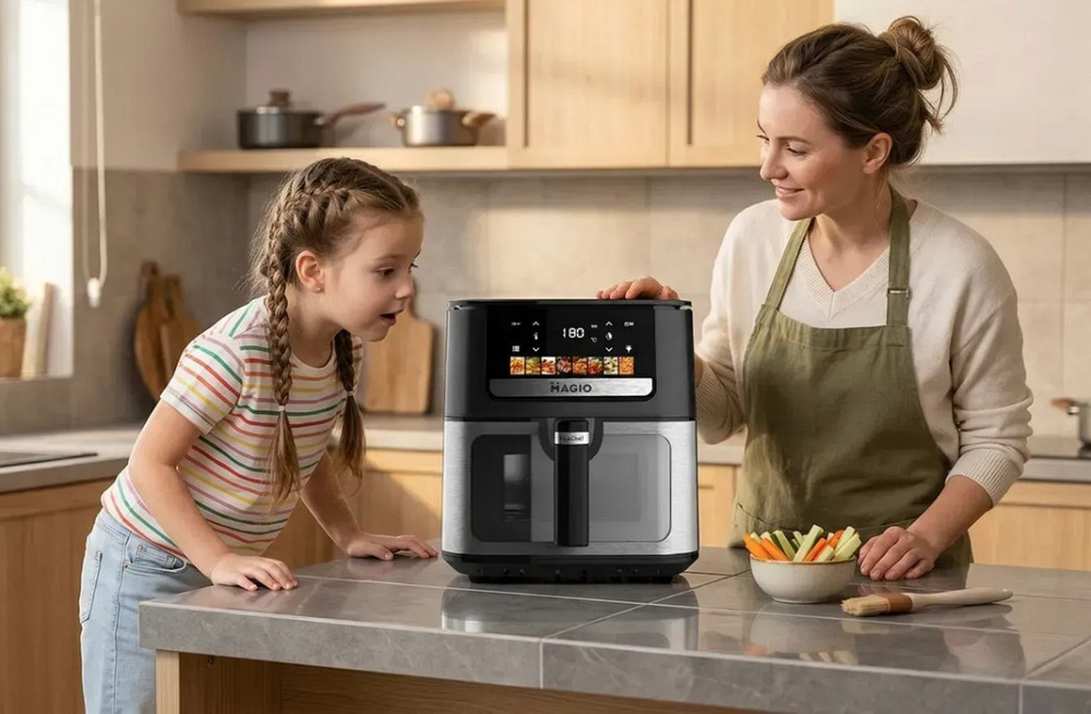 Мультипечь на 2 тэна Magio DuoChef MG-415 10 л 3500 Вт серебристая Київ - зображення 2