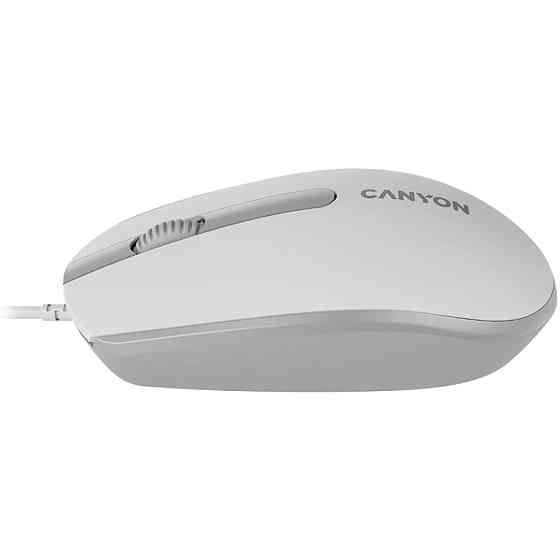 Мышь компьютерная проводная Canyon M-10 White/Gray CNE-CMS10WG светло-серая Киев