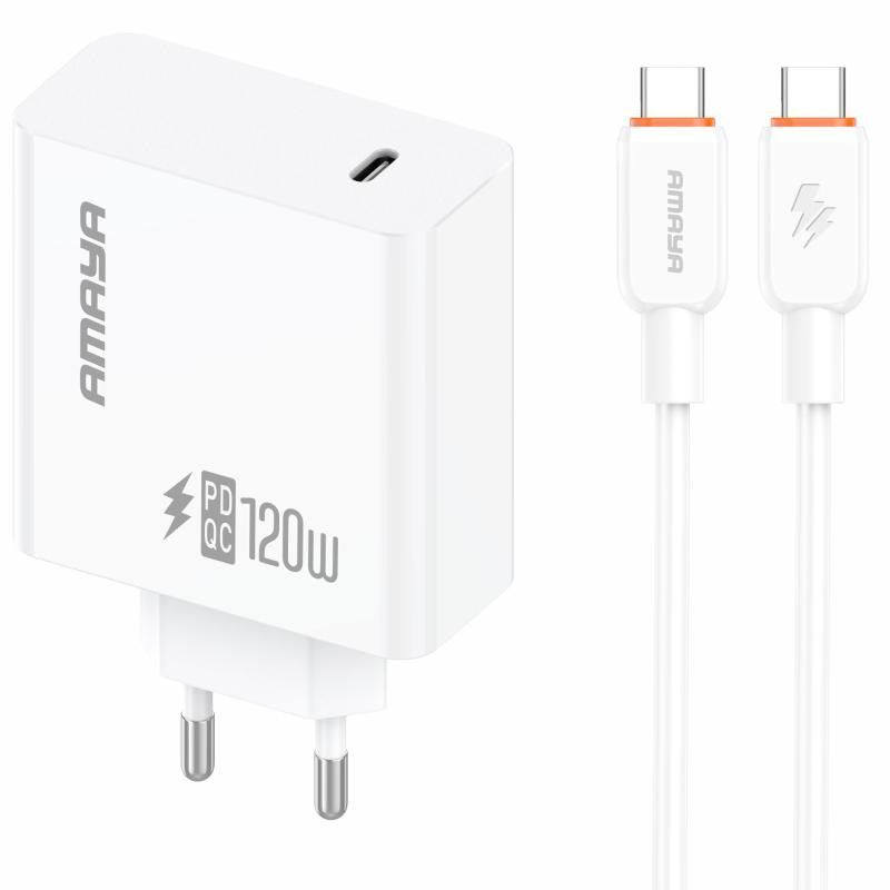 СЗУ Amaya E73S PD120W (1USB-C) + кабель Type-C to Type-C Херсон - зображення 1