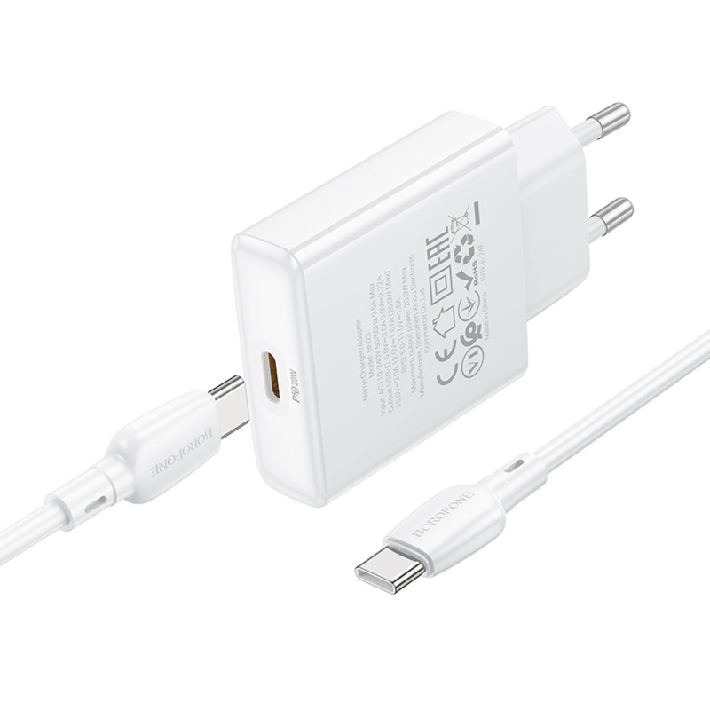 СЗУ Borofone BN23 Wish PD20W (1USB-C) + кабель Type-C to Type-C Херсон - изображение 5