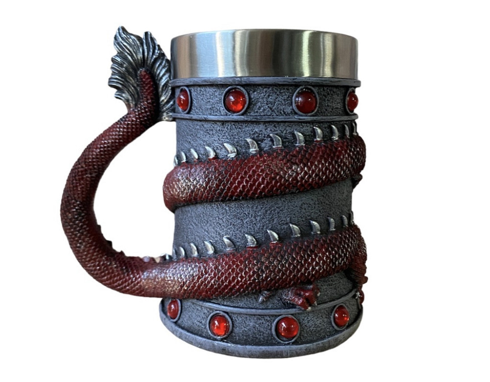 Кружка Чашка Бокал 3 Нержавеющая сталь Дракон Красный Танард 550 мл Киев - изображение 12