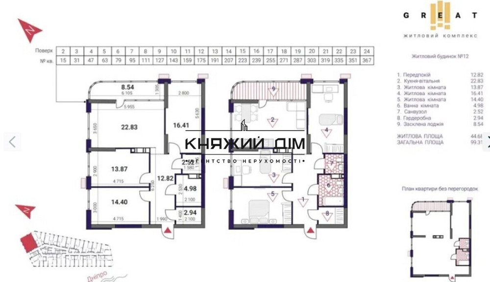 Продаж 3-х кімнатнтної роздільної з видом на Дніпро, в ЖК Great, м.Осокорки Київ - зображення 8
