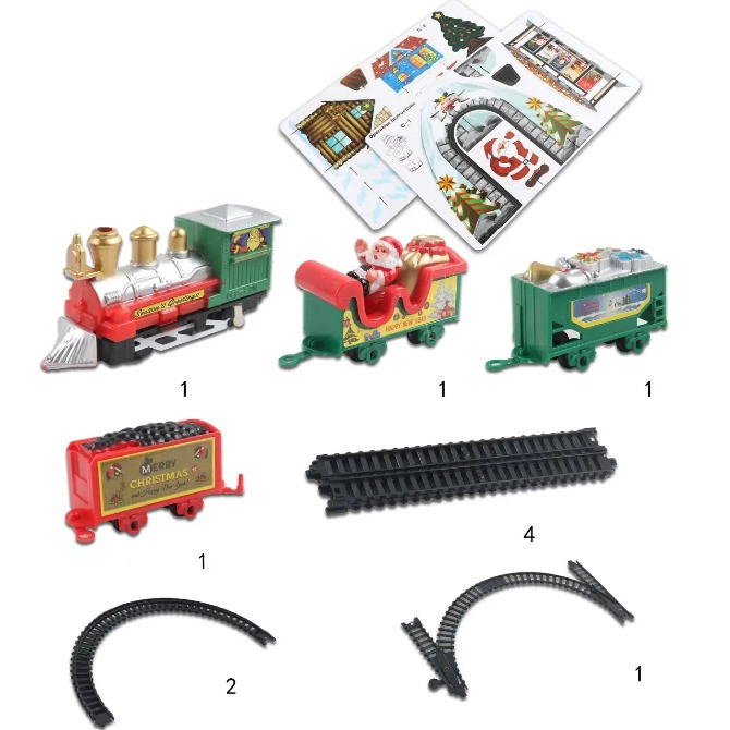 Дитяча іграшкова залізниця з локомотивом та вагонами Різдвяний поїзд Christmas Одеса - зображення 4
