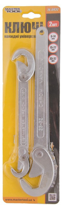 Ключи накидные трубные универсальные MASTERTOOL 9-32 мм набор 2 шт 76-0932 Харків - зображення 2