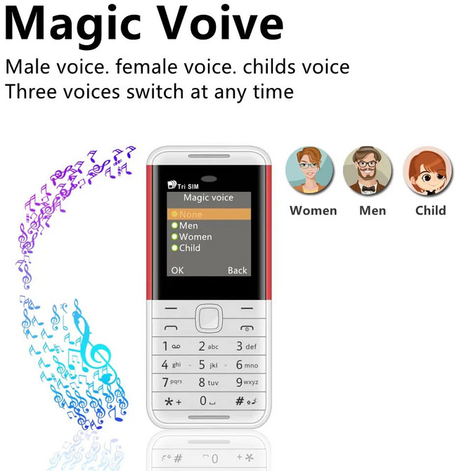 Мини мобильный телефон AIEK BM5310 3SIM Белый Киев - изображение 9