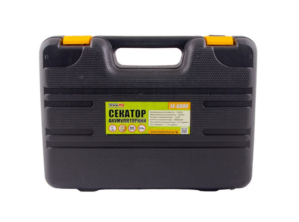 Секатор аккумуляторный MASTERTOOL HQ 2x16.8V Li-ion зарядное устройство кейс с аксессуарами 14-6000 Харків - зображення 9