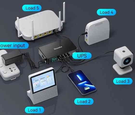 Mini UPS 18000 мА·год з регульов. напругою 5V 9V 12V 15V 24V, адаптер живлення в подарунок Киев