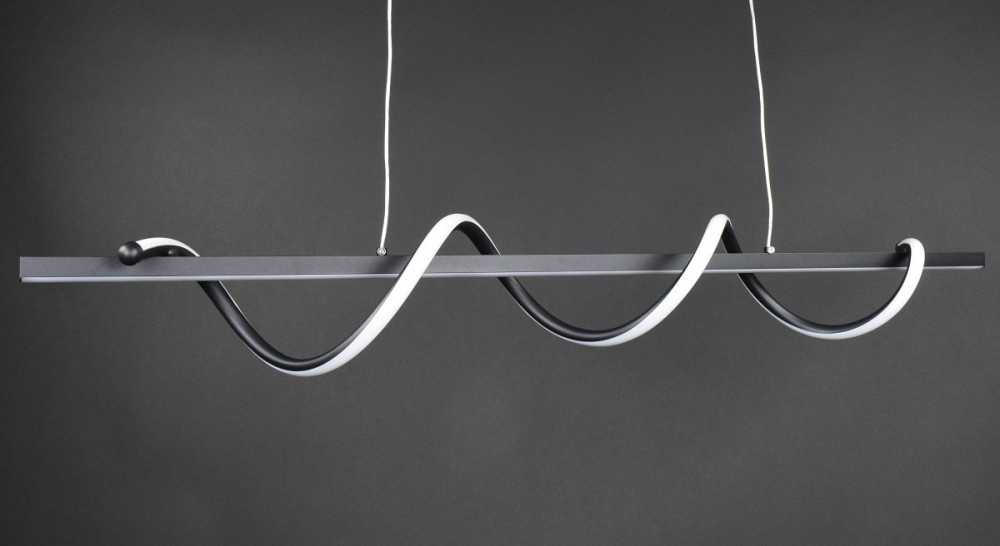 Люстра стельова LED H22L-1200-bk Чорний 25-110х14х120 см. Київ - зображення 1