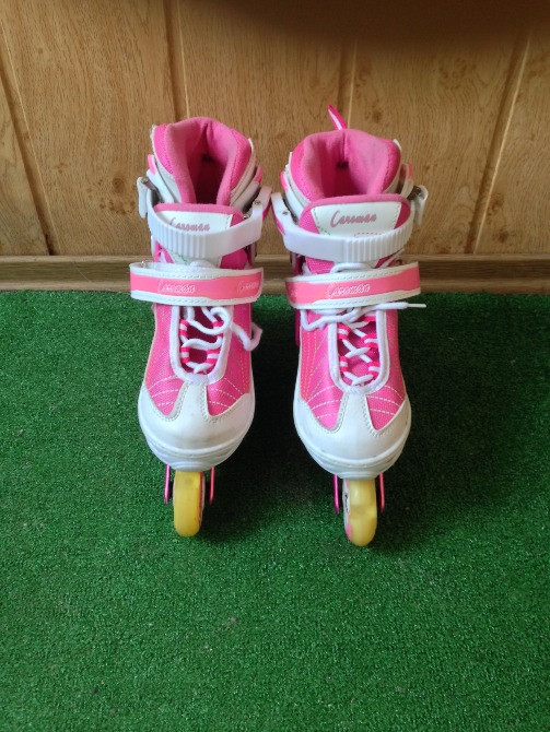 Дитячі ролики ковзани Роликовые коньки Caroman 35-38р M (20-22,5см) рожеві Київ - зображення 5