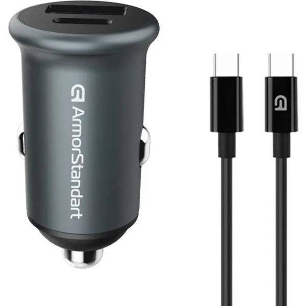 АЗП ArmorStandart USB Type-C PD20W + USB QC 3.0 Grey + кабель USB-C (ARM82461) (Код товару:40910) Харків - зображення 1