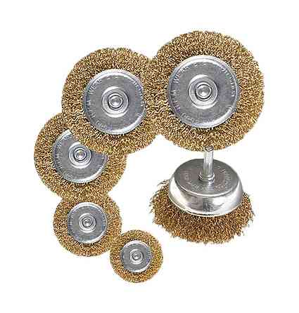 Набор щеток MASTERTOOL 6 шт - торцевая/дисковая со стержнем ¼" Ø 75// 40/50/63/75/100 мм из латуниро Харьков