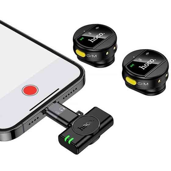 Петличный беспроводной микрофон Hoco L22 Bright 2in1 (Lightning/Type-C) Херсон