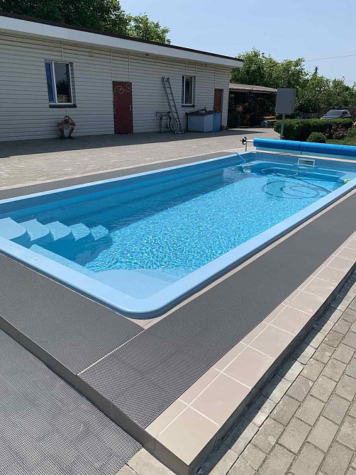 Противоскользящее покрытие-дорожка Сота для бассейна синего цвета, ПВХ Турция Київ - зображення 6