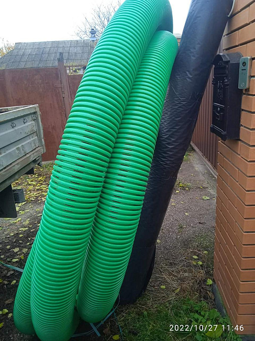 Труба дренажна d 160мм, в бухтах,  перфорована. (50M) Киев - изображение 1