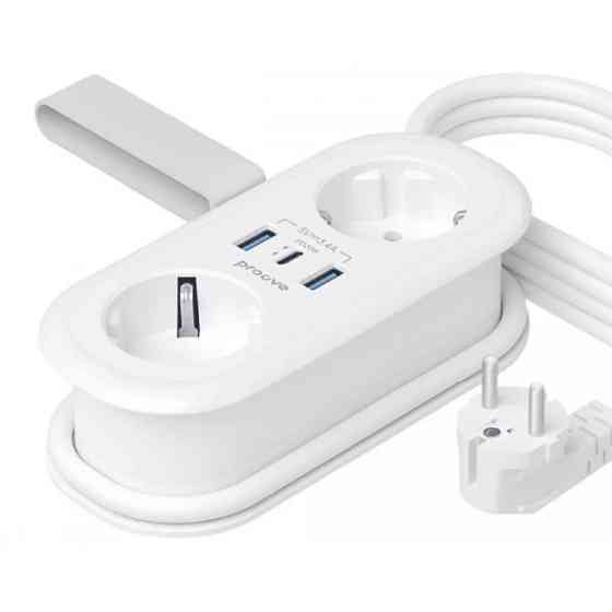 Фільтр живлення Proove Supercoil 20W (2xAC + Type-C + 2xSB) 1.5m White (PSPS25002102) Харків