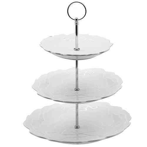 Конфетница фруктовница трёхъярусная Rose Stenson белая MC2657 Одеса