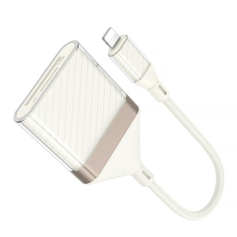 Переходник Hoco UA40 Crystal 2in1 Lightning to SD/TF (0.15m) Херсон - зображення 4