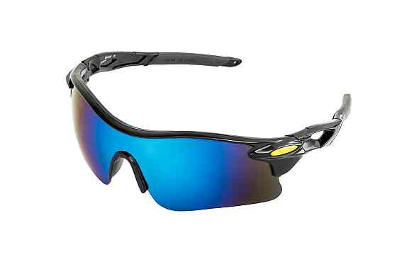 Очки открытые MASTERTOOL SPORTLINE BLUE MIRROR панорамная линза полуоправа противоскользящие дужки 8 Харків