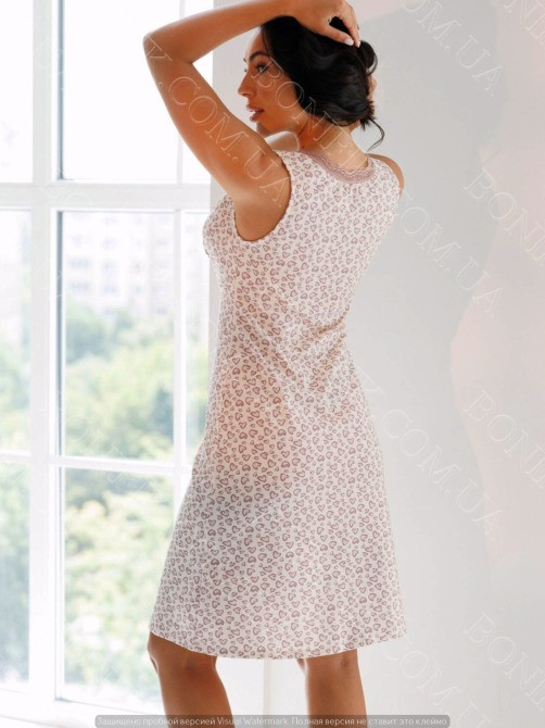 Женская ночная сорочка на широкой бретели "Мур Квитка" (16984) (арт. 1182) Кривий Ріг - зображення 3