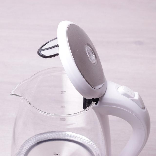 Электрический чайник с синей LED подсветкой и стальными декоративными вставками на 1,5 л Kamille a17 Київ - зображення 4